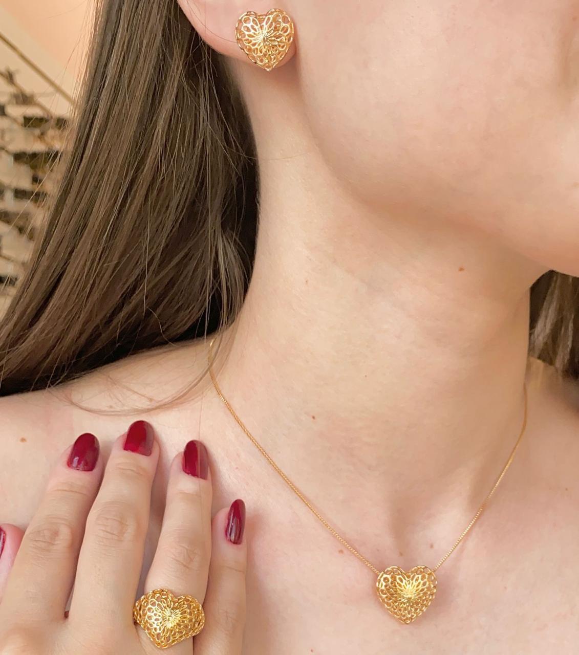 Conjunto de semijoias banhadas a ouro Esper